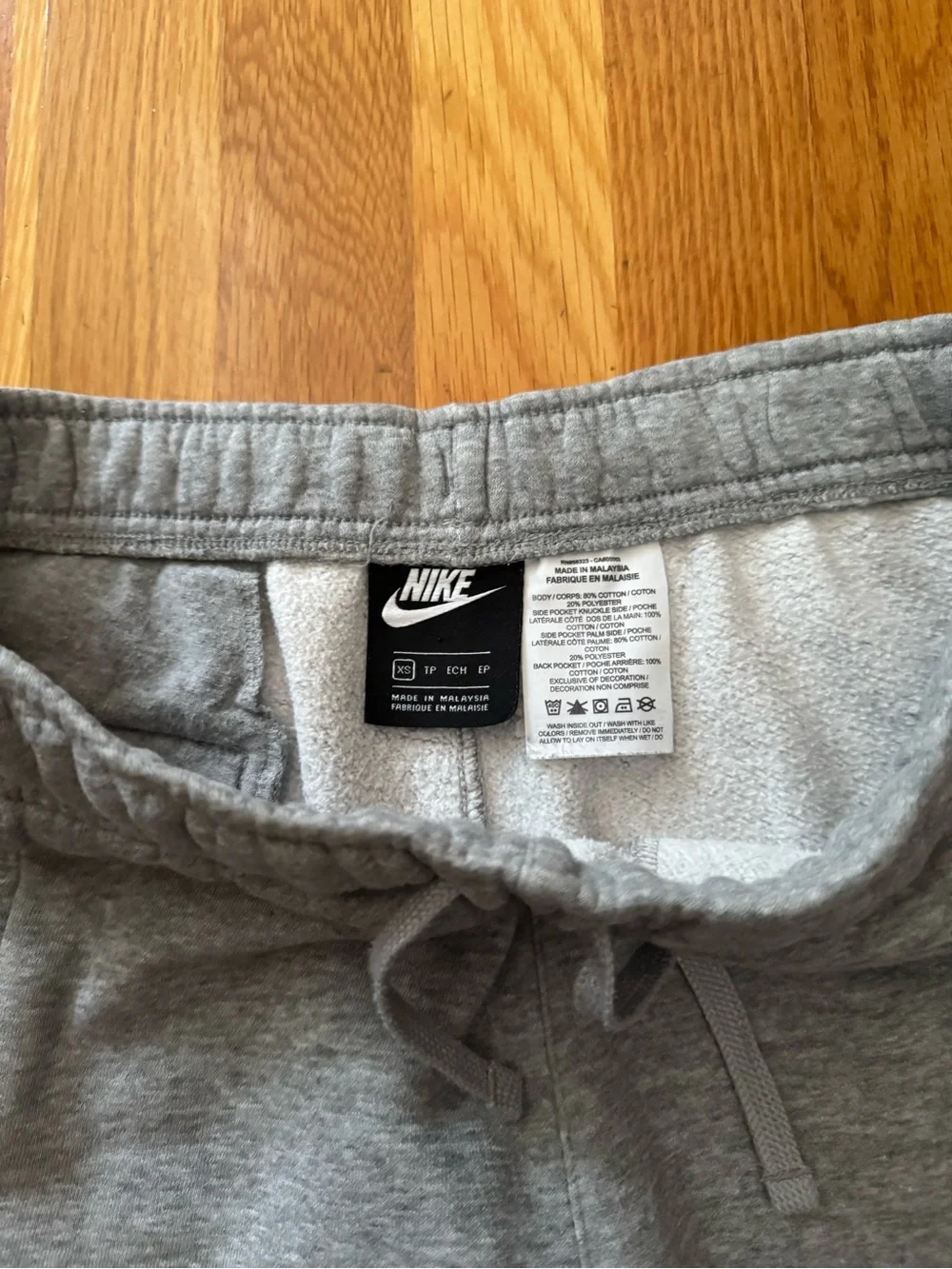 Nike Gray Fleece Shorts with White Swoosh